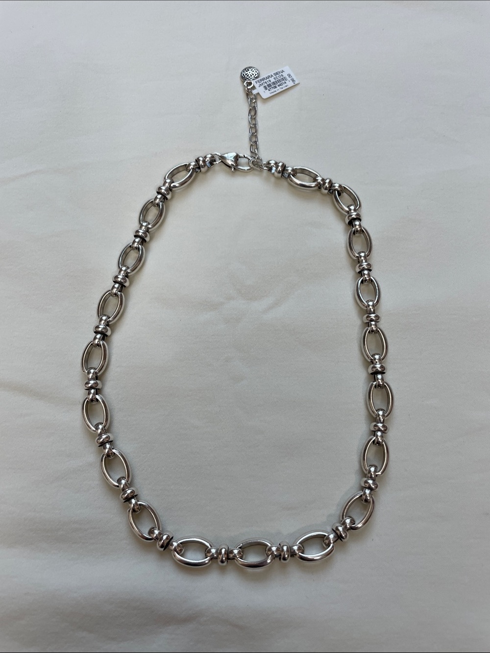 Brighton Silver-Tone Oval Link Necklace NWT